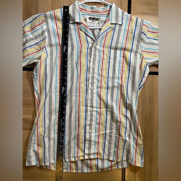 Arrow Multicolor Striped Casual Button Down Shirt - Picture 5 of 6